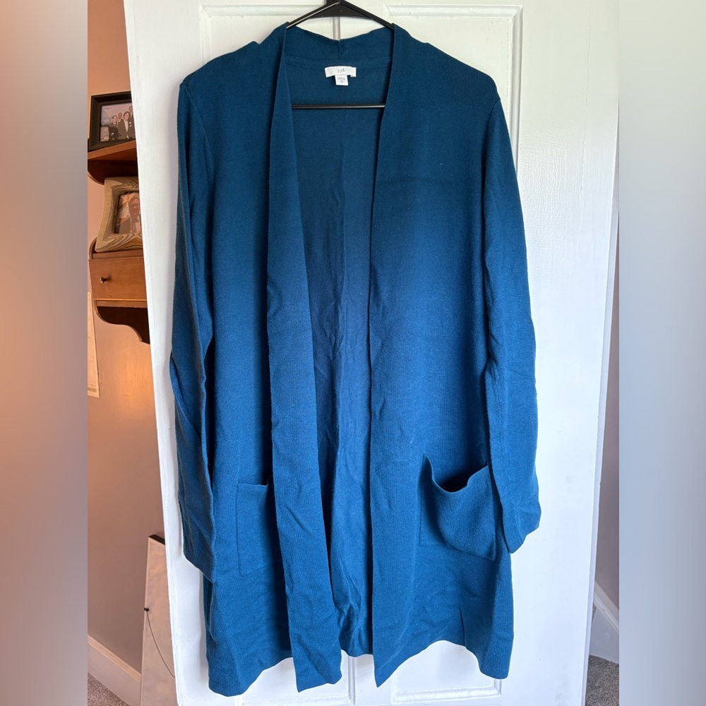J. Jill Teal Open Front Cardigan